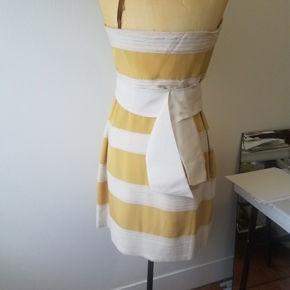Mustard Gold, vintage gold, strapless dress - Picture 3 of 4